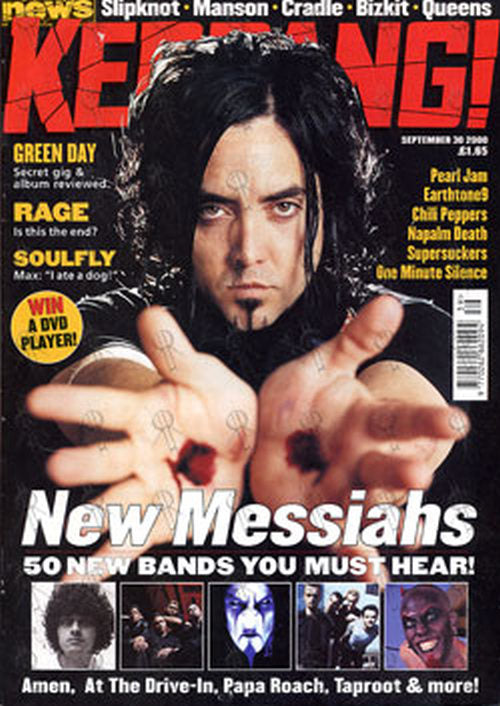 AMEN - &#39;Kerrang!&#39; - 30th September 2000 - Casey Chaos On Cover - 1