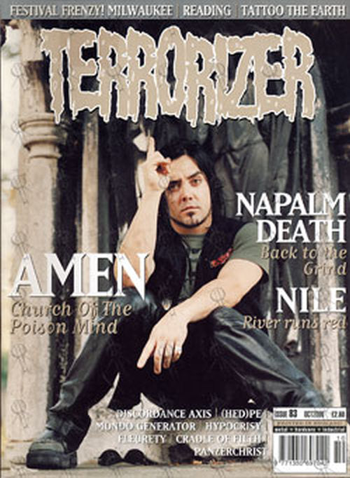 AMEN - &#39;Terrorizer&#39; - Issue 83 - October 2000 - Casey Chaos On Cover - 1