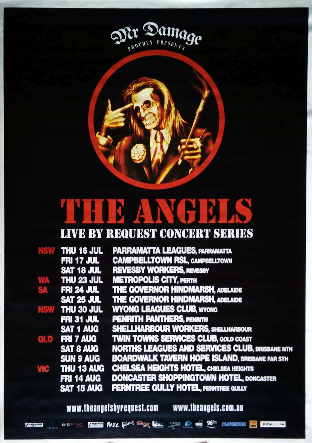 ANGELS-- THE - Live By Request 2009 Australian Tour Poster - 1