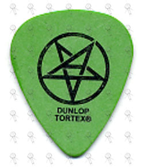 ANTHRAX - Green &#39;Pentagram&#39; Design Signature Scott Ian Guitar Pick - 2