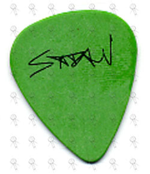 ANTHRAX - Green &#39;Pentagram&#39; Design Signature Scott Ian Guitar Pick - 1