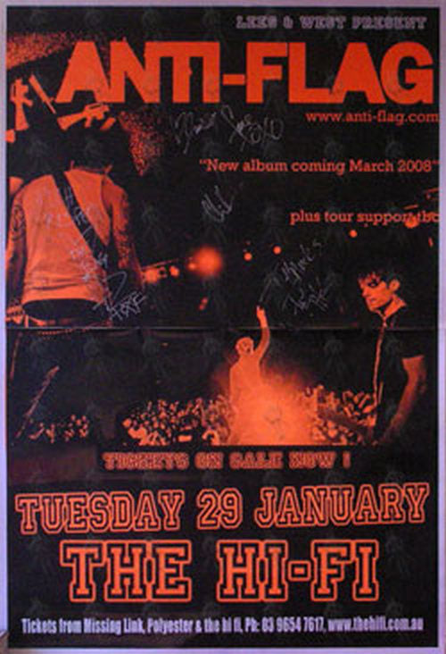 ANTI-FLAG - Hi-Fi Bar' 'Tuesday 29 January 2008