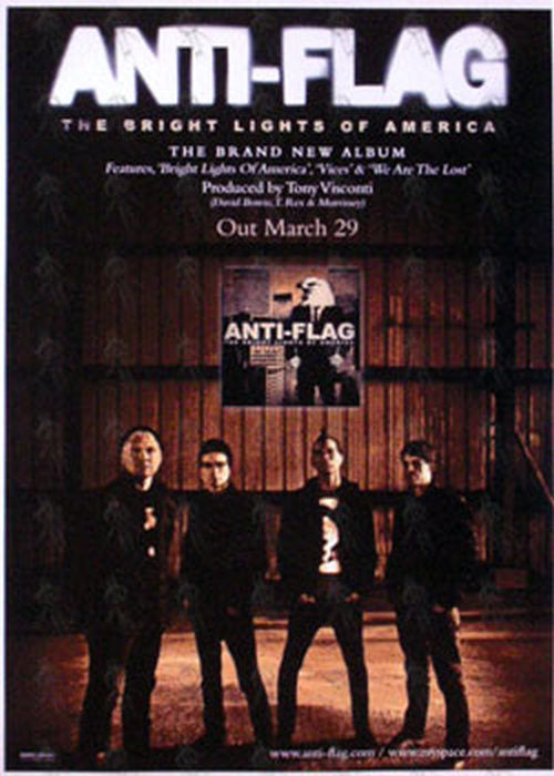 ANTI-FLAG - &#39;The Bright Lights Of America&#39; Band Photo Album Promo Poster - 1