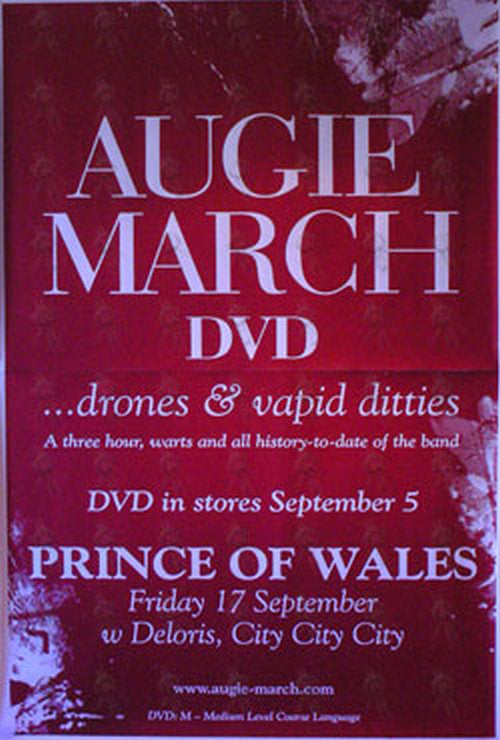 AUGIE MARCH - '...Drones & Rapid Ditties' Album Promo Poster - 1