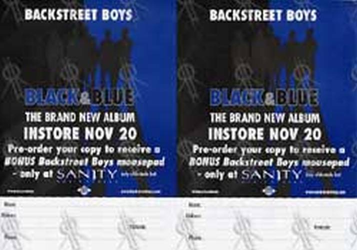 BACKSTREET BOYS - 'Black & Blue' Pre-Order Form Pad Artist Proof - 1