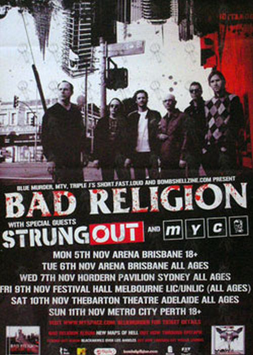 BAD RELIGION - 2007 Australian Tour Poster - 1