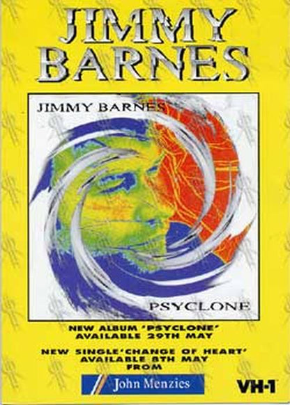 BARNES-- JIMMY - 1995 Barrowland Glasgow Gig/'Psyclone' Lobby Card - 2