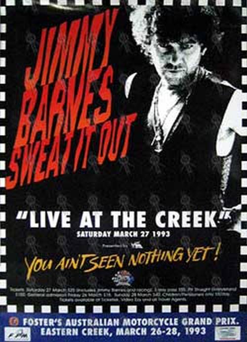 BARNES-- JIMMY - &#39;Sweat It Out - Live At The Creek&#39; Gig Poster - 1