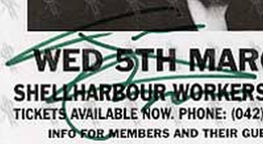 BARNES-- JIMMY - Wednesday March 5th 1997 - Shellharbour Workers Club Gig Flyer - 2