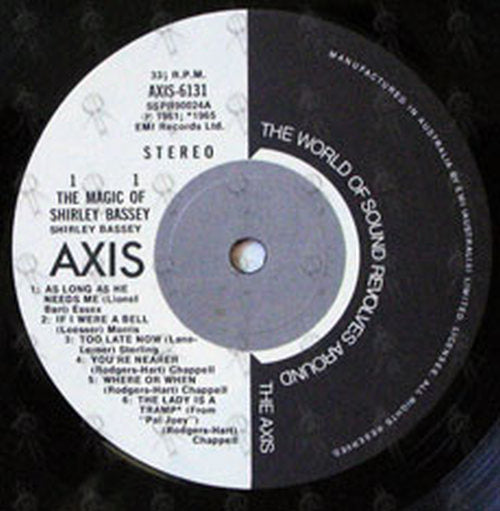 BASSEY-- SHIRLEY - As Long As He Needs Me - 3