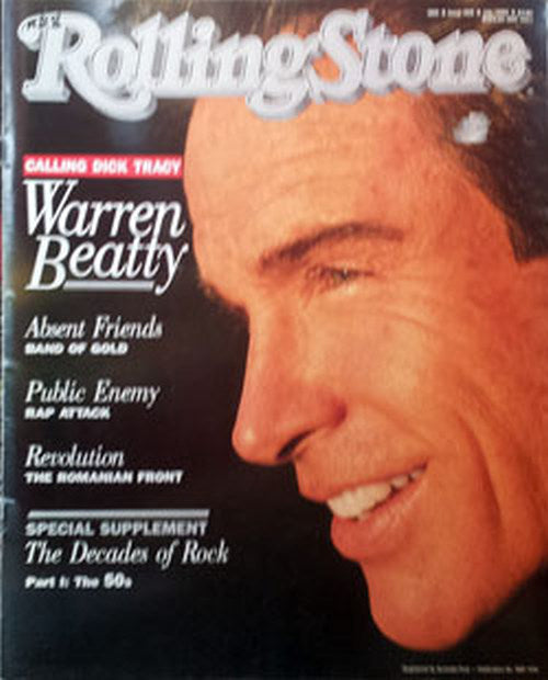 BEATTY-- WARREN - &#39;Rolling Stone&#39; - July 1990 - Warren Beatty On Cover - 1