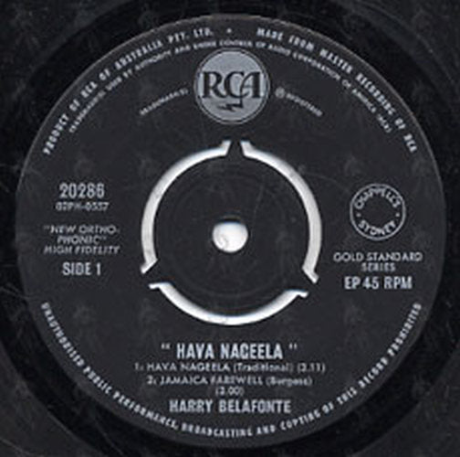BELAFONTE-- HARRY - Hava Nageela - 3