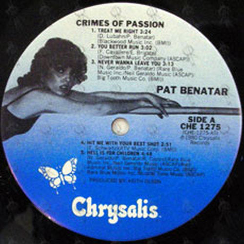 BENATAR-- PAT - Crimes Of Passion - 3
