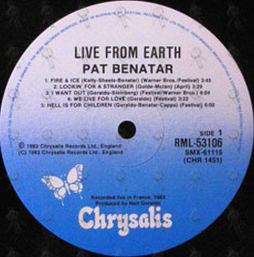 BENATAR-- PAT - Live From Earth - 3