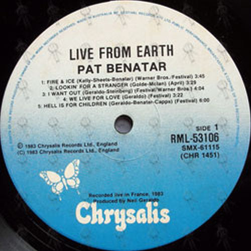 BENATAR-- PAT - Live From Earth - 3
