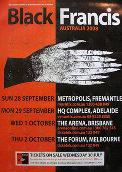 BLACK-- FRANK - 2008 Australian Tour Poster - 1
