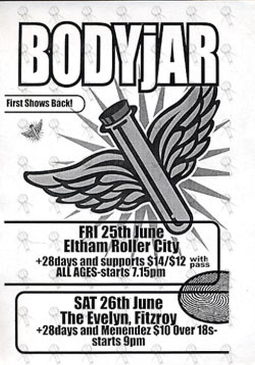 BODYJAR - June 2004 Melbourne Shows Flyer - 1