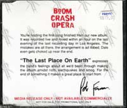 BOOM CRASH OPERA - The Last Place On Earth - 2