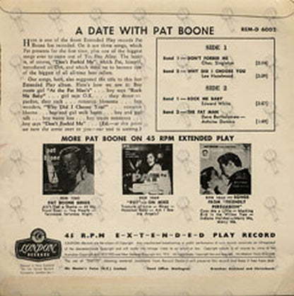 BOONE-- PAT - A Date With Pat Boone - 2