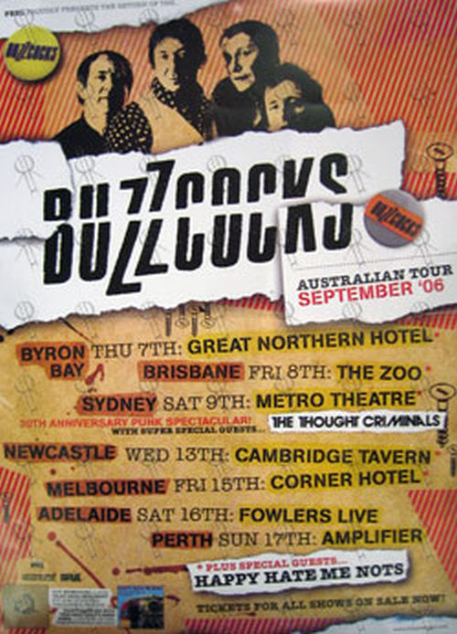 BUZZCOCKS - September 2006 Australian Tour Poster - 1