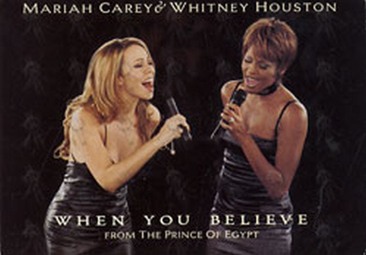CAREY-- MARIAH|HOUSTON-- WHITNEY - &#39;When You Believe&#39; Promo Postcard - 1