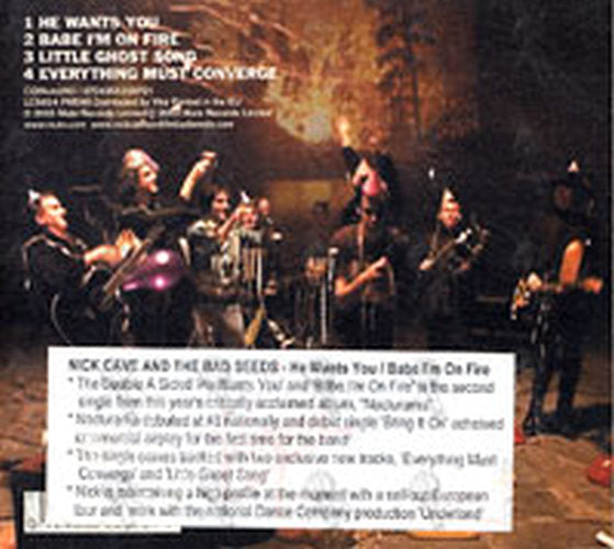 CAVE AND THE BAD SEEDS-- NICK - He Wants You / Babe I'm On Fire - 2