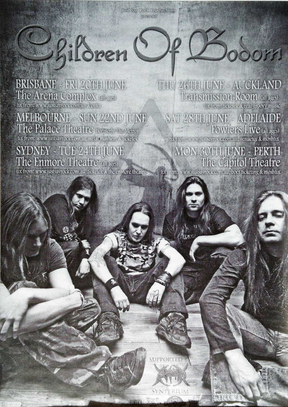 CHILDREN OF BODOM - Australia / New Zealand 2008 Tour Poster - 1