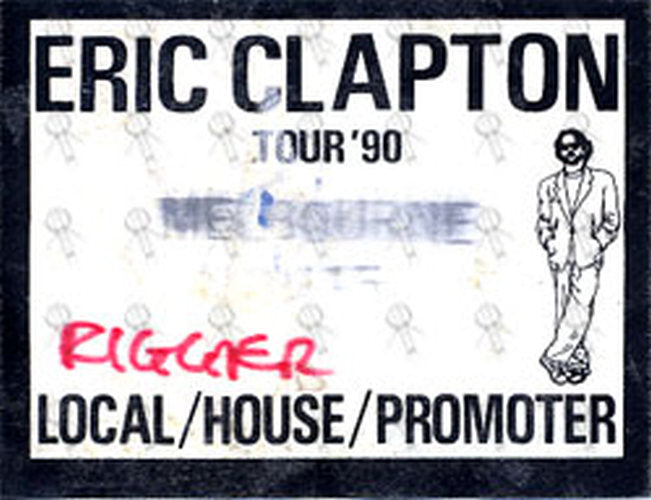 CLAPTON-- ERIC - Journeyman Australia Tour 1990 - Melbourne 15/11 Used Working Cloth Sticker Pass - 1