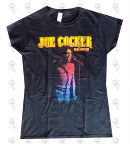 COCKER-- JOE - &#39;Hard Knocks&#39; Australian Tour Black Girls T-Shirt - 1