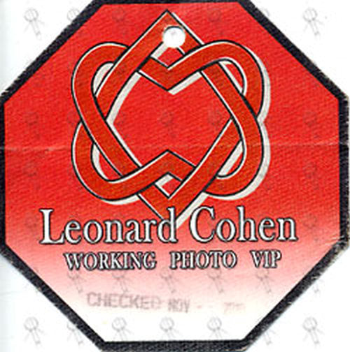 COHEN-- LEONARD - Australian Tour Photo Pass
