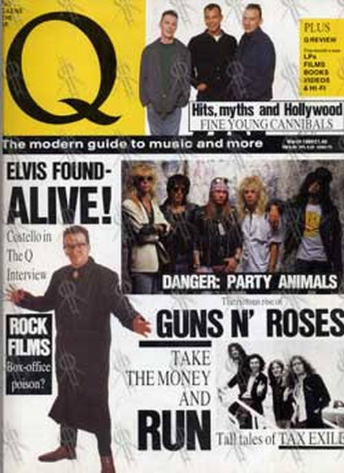 COSTELLO-- ELVIS - &#39;Q&#39; - March 1989 - Elvis Costello On Cover - 1