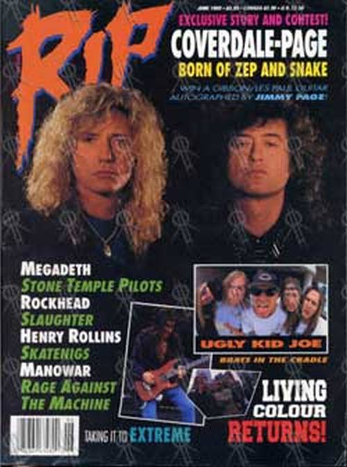 COVERDALE & PAGE - 'Rip' - June 1993 - Coverdale & Page On Cover - 1