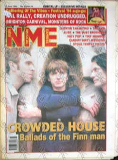 CROWDED HOUSE - &#39;NME&#39; -11th June 1994 - Crowded House On Cover - 1