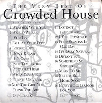 CROWDED HOUSE - 'Recurring Dream: The Very Best Of Crowded House' Window Decal - 2