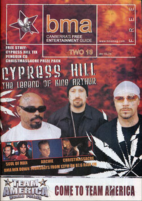 CYPRESS HILL - &#39;BMA&#39; - 2nd December 2004 - Cypress Hill On Cover - 1
