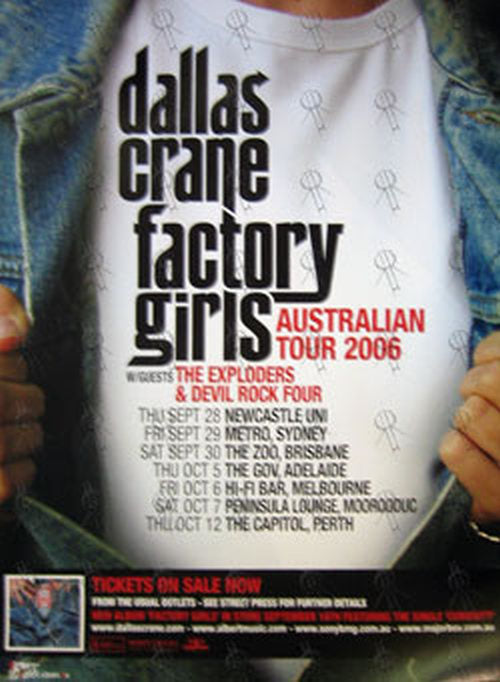DALLAS CRANE - 'Factory Girls' 2006 Australian Tour Poster - 1