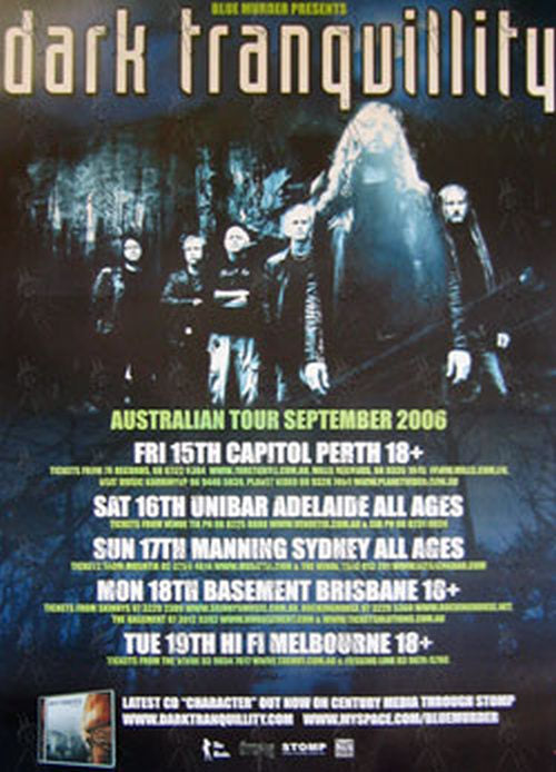 DARK TRANQUILITY - Australia September 2006 Tour Poster - 1