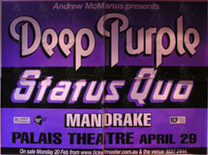 DEEP PURPLE|STATUS QUO - Palais Theatre  Melbourne