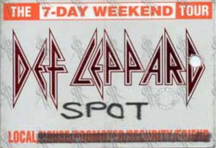 DEF LEPPARD - &#39;7 Day Weekend&#39; Tour Local Crew Pass - 1