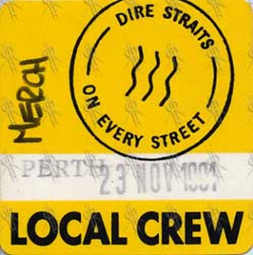 Subiaco Oval, Perth, 23rd November 1991 On Every Street Tour Local Crew Pass