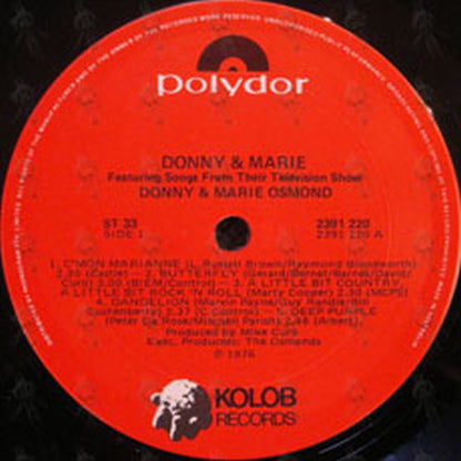 DONNY & MARIE - Featuring Songs From Their Television Show - 3