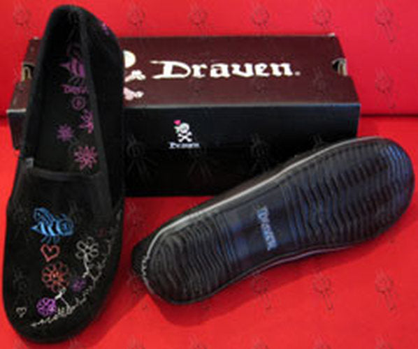 DRAVEN - Black &#39;Bird &amp; Bees&#39; Design Women&#39;s Slip-On Shoes - 1