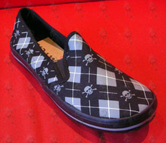 DRAVEN - Black &amp; Grey &#39;Diamond Skull&#39; Design Slip-On Womens Shoes - 3