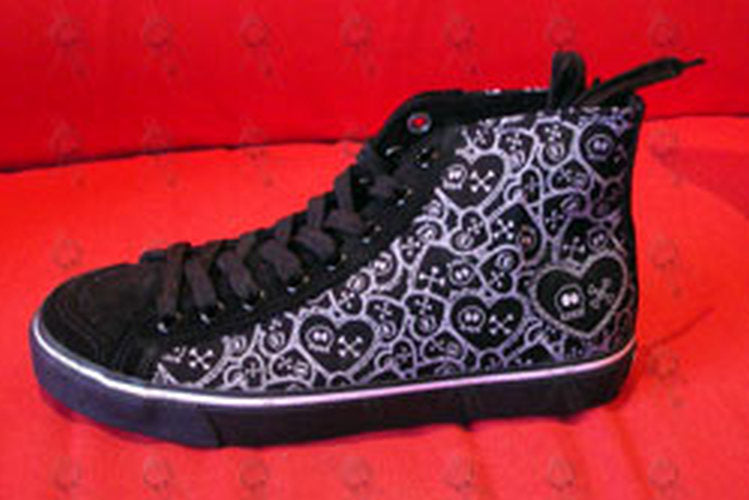 DRAVEN - Black & Pink 'Skulletine' Design Womens High-Top Shoes - 3