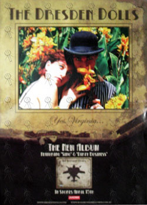 DRESDEN DOLLS - Double Sided &#39;Yes Virginia&#39; Album Promo Poster - 2