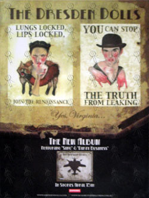 DRESDEN DOLLS - Double Sided 'Yes Virginia' Album Promo Poster - 1