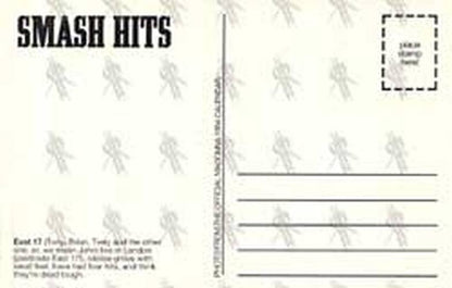 EAST 17 - 'Smash Hits' Post Card - 2