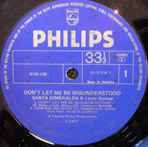 ESMERALDA-- SANTA &amp; GOMEZ-- LEROY - Don&#39;t Let Me Be Misunderstood - 3