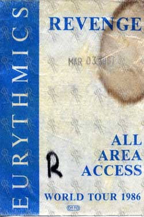 EURYTHMICS - 'Revenge' 1986 World Tour All Area Access Pass - 1