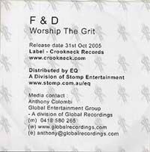 F &amp; D - Worship The Grit - 1